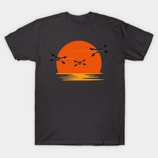 Starfury Fighters - Sunset - Black - Sci-Fi T-Shirt